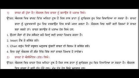 PSEB | Class 9th | Chapter 2 Exercises | MS Excel Part 2