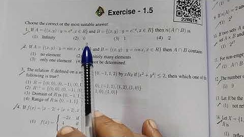 11-M  [ Ex-1.5-1] Sets,Relations and Function- One Mark questions@Gomathidharmarajan