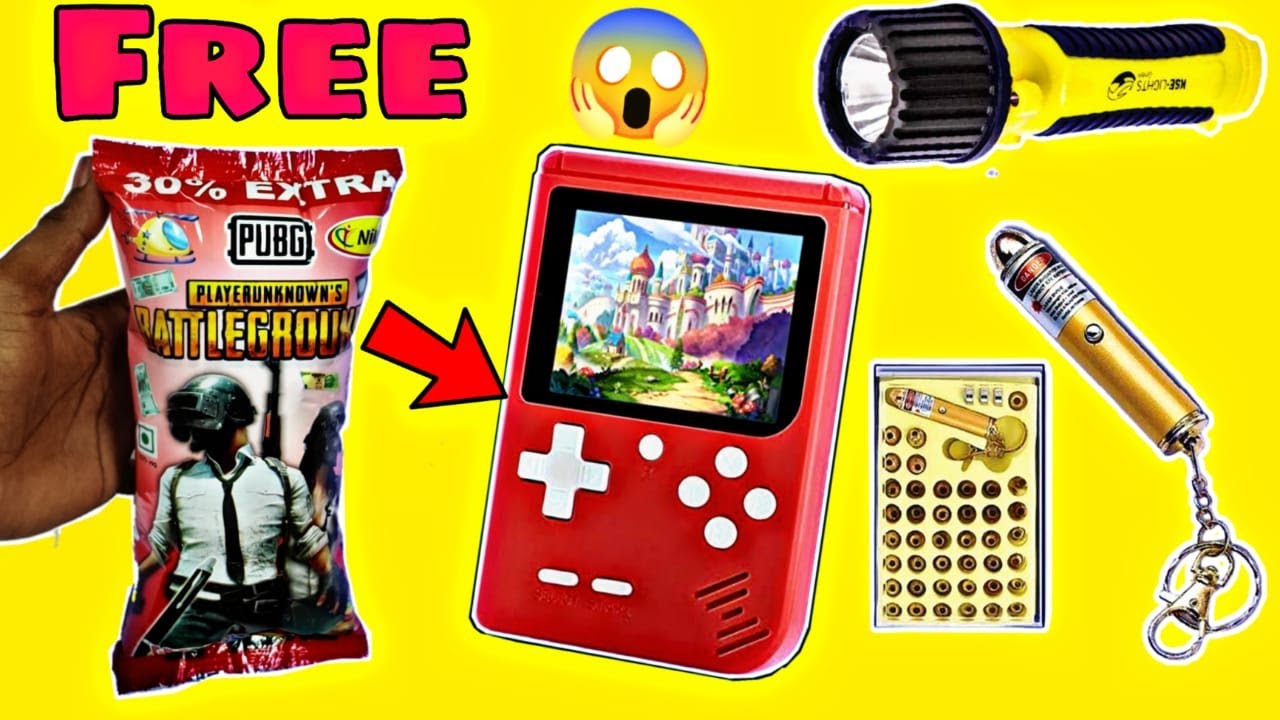 Omg Got 😱 Video Game, Laser Light & Torch Inside Pubg Snacks | Free Gifts Inside | 5rs Only