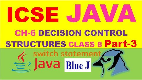 ICSE CLASS 8 JAVA | CH-6- DECISION CONTROL STRUCTURES | Part-3 | switch statement in JAVA