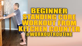 Beginner Standing Core Workout from Kitchen Counter