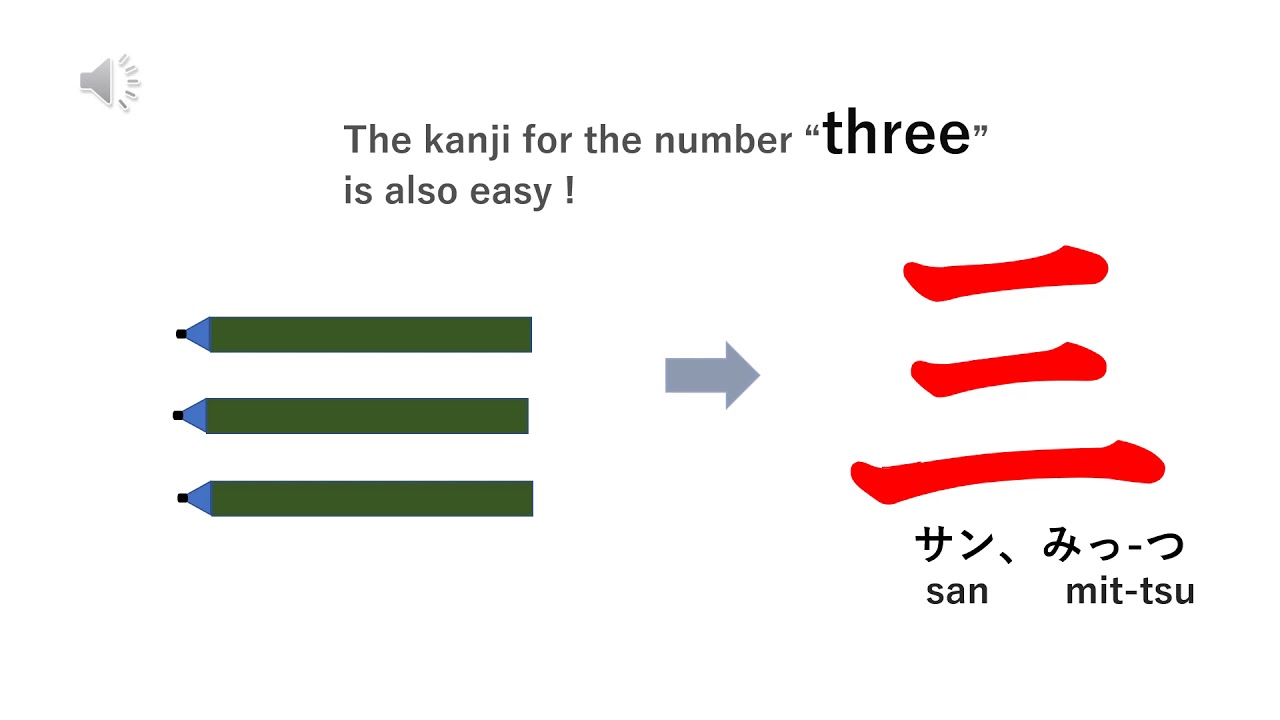 3-How to write the kanji for “number three”. 漢字「三」の書き順 - YouTube