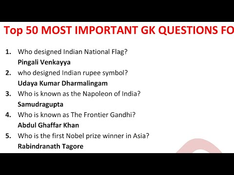 Top 50 Most Important And Expected Gk Questions For All Exams In