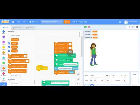 Scratch: Comparing 3 numbers in Scratch