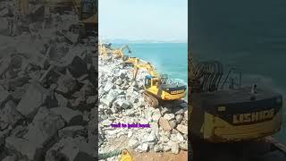 the process of building a sea wall to hold back the waves #shorts #usa