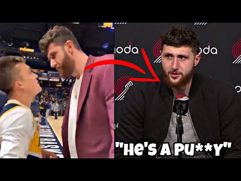 *FULL CAPTIONS* Jusuf Nurkic HEATED Trash Talk With Pacers Fan! Explains Why He Threw The Phone😬
