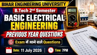 Basic Electrical Engineering | B.Tech 2nd Sem | Previous Year Questions|Most Expected Questions #beu