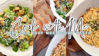 COOK WITH ME // SUPER FAST WEEKNIGHT PASTA NIGHT // WEEKNIGHT DINNER // CHARLOTTE GROVE FARMHOUSE