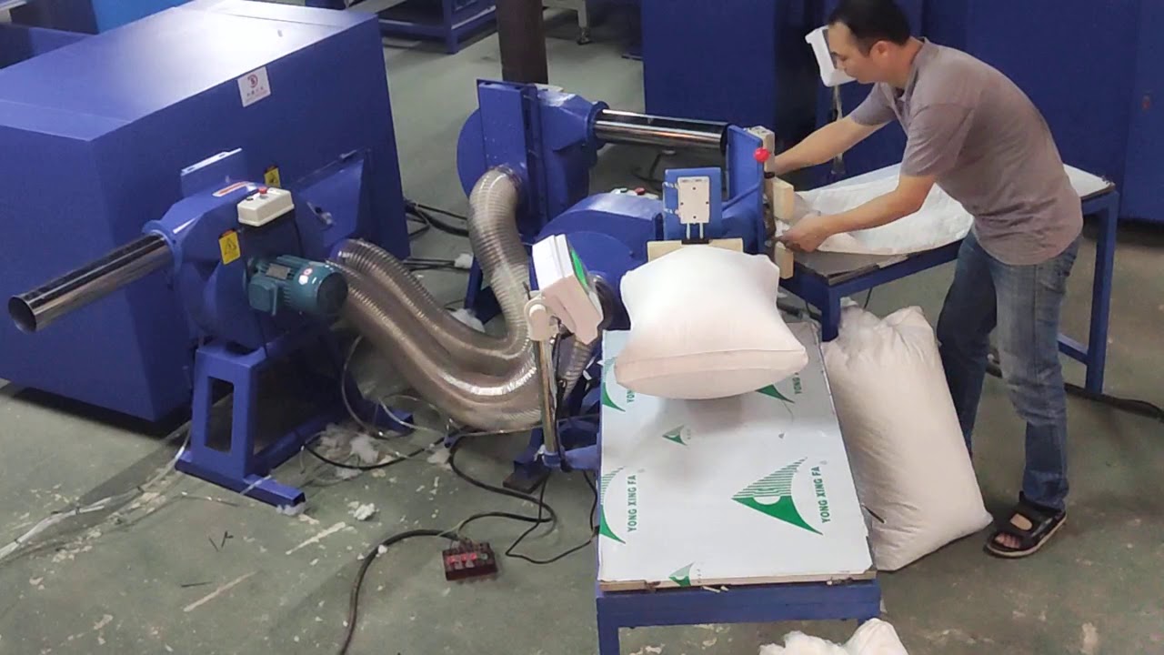 Micro fiber pillow filling machine for making pillows or cushions YouTube
