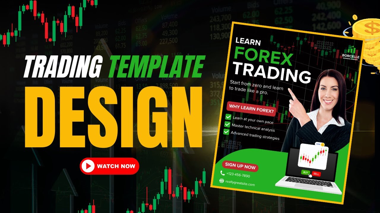Forex Trading Poster in Canva | Learn Forex Graphic Design Tutorial