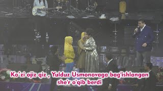 Koʻzi ojiz qiz , Yulduz Usmonovaga bag'ishlangan she'r o'qib berdi