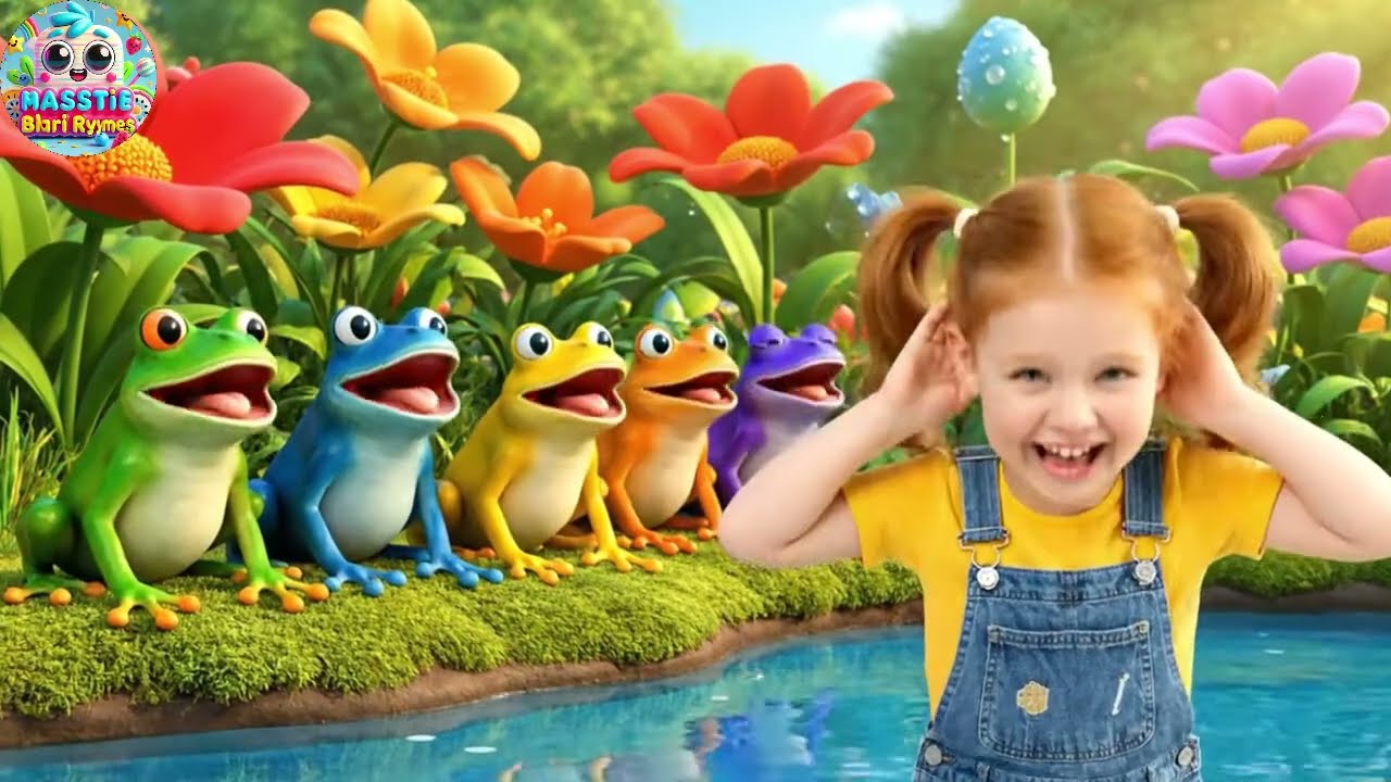 The Jumping Frogs at the Pond | Fun Animal and Counting Nursery Rhyme for Kids