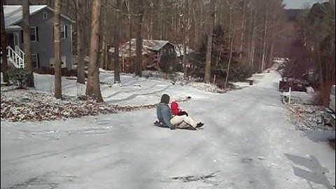 Redneck sledding - trashbag