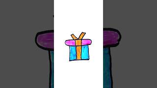 🎁 Easy Gift Box Drawing for Kids | Step-by-Step Drawing Tutorial ✏️ #KidsDrawing #GiftBoxDrawing