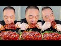 Asmr mukbang sauceflavored chicken wings so delicious with onionsfood fanaticbeef eat