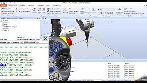 Automatización robotica industrial. Ejemplo robot abb con flexpendant