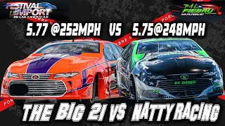 The Big 21 5.77 @252mph vs Natty Racing 5.75 @248mph en Puerto Rico Salinas Speedway Festival Import