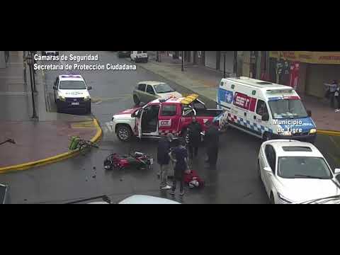 En cuestión de minutos, el COT asistió a un motociclista que sufrió un accidente