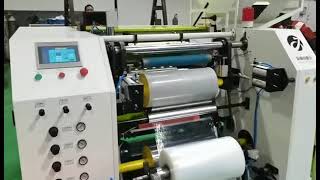2021 New design fully automatic 4 shaft roll change stretch film rewinding machine