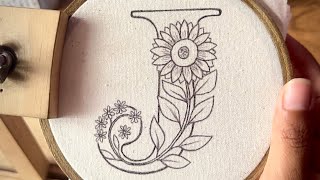 Floral letter embroidery tutorial || Embroidery for Beginners - Let’s Explore 
