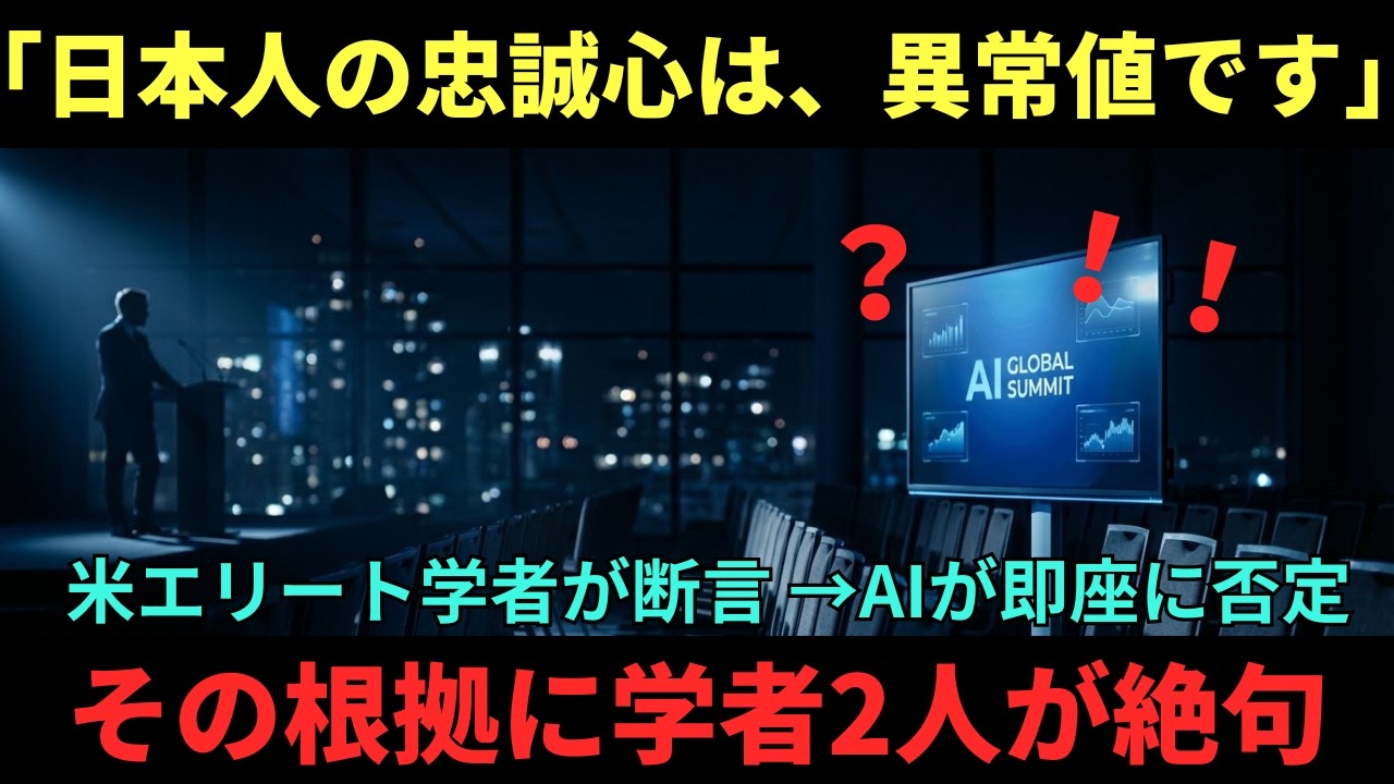 【海外の反応】AI「日本人の忠誠心は、人類史上の異常値です」米エリート経済学者「感情で動く民族に未来はない」→AIが完全否定…その根拠に学者2人が絶句