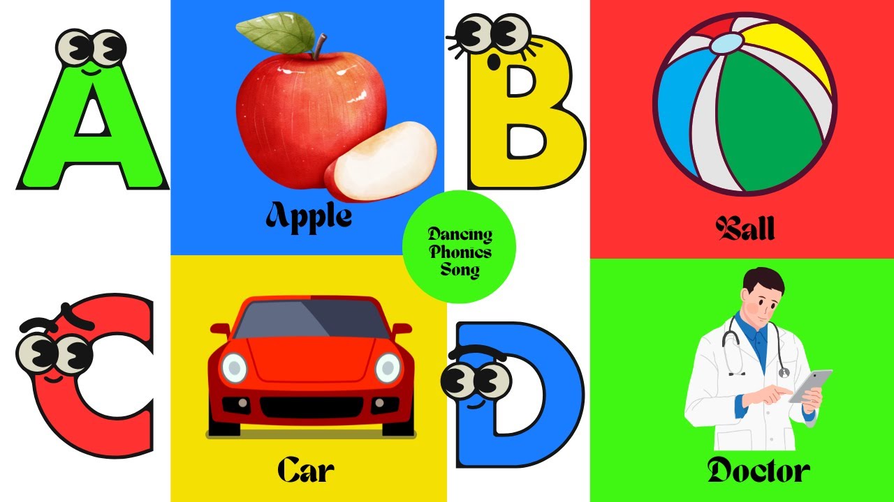 🍎🥎A is Apple , B is for Ball ABC Phonics Songs for Kids | Dancing ...