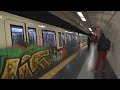 Italy, Rome, Metro night ride from FLAMINIO to MANZONI