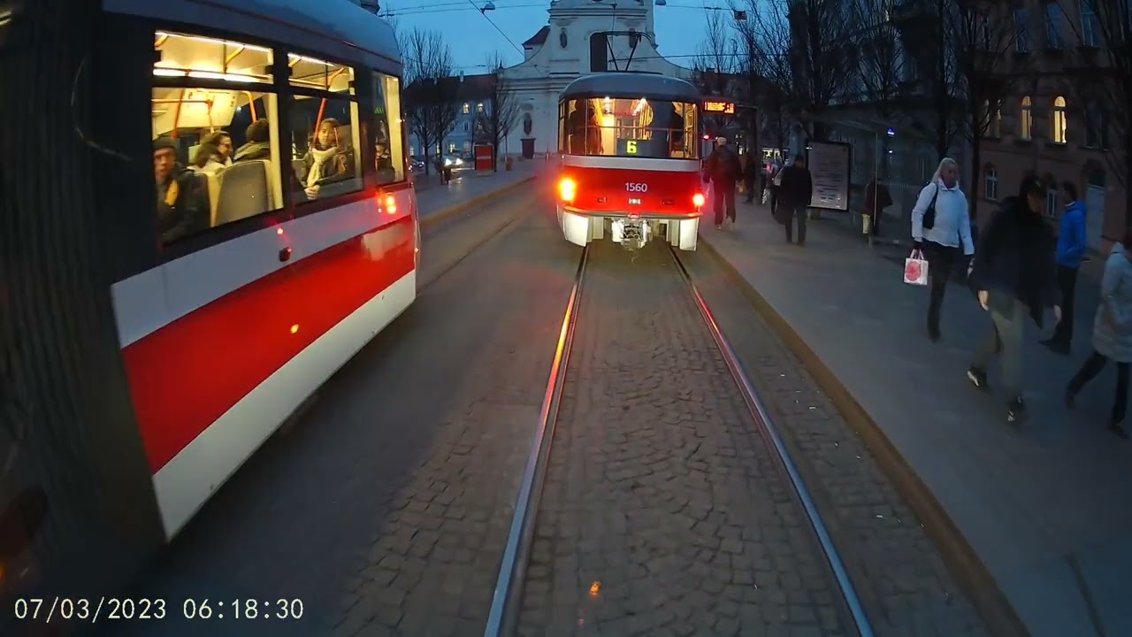 Linka 4 -- SLUŽEBNÍ JÍZDA s VarioLF2R.E [TRAM Camera] : Vozovna Pisárky ---- Maloměřický most