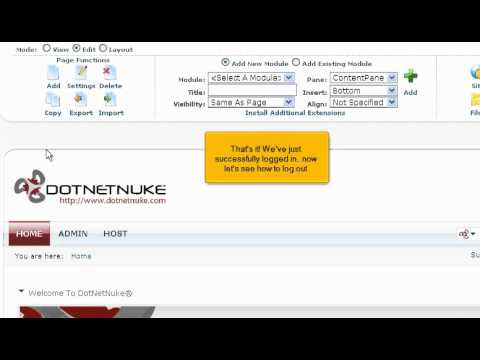 Tutorial: How to login to  DotNetNuke | LayerOnline Web Hosting