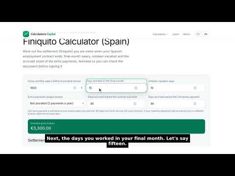 Finiquito Calculator (Spain)