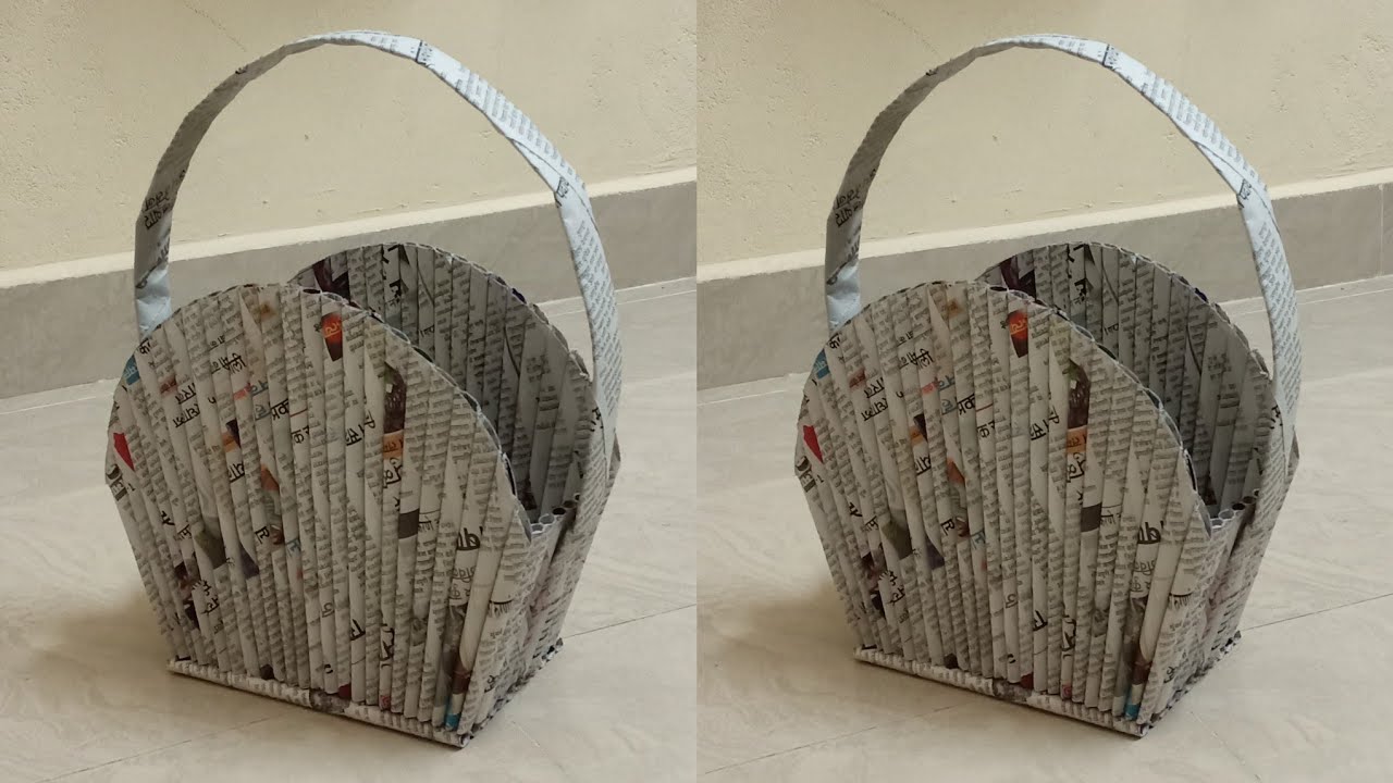 Newspaper basket | how to make a paper bag with newspaper | paper bag ...