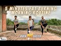 5 MINUTE FAT BURNING MORNING ROUTINE | No Equipment Needed | HIIT | The Fitologists