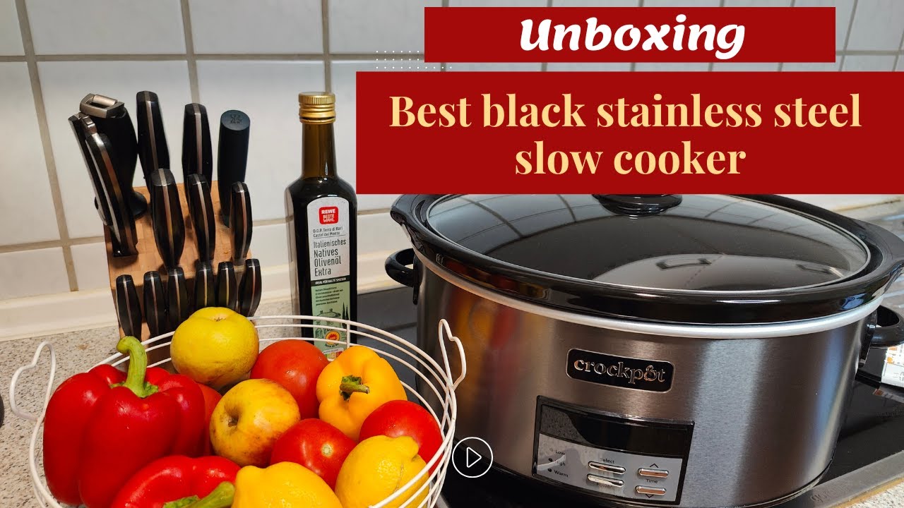 Unboxing Best black stainless steel slow cooker YouTube