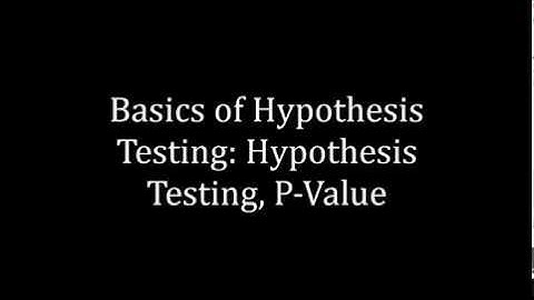 Ch 8.1 Basics of Hypothesis Testing: P-value Method