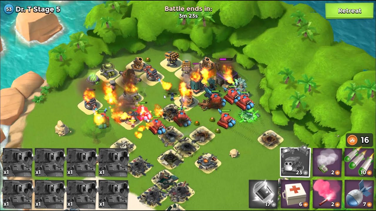 海島奇兵 Boom Beach Level 56 (53) Dr. T Stage 5 MAX Scorchers