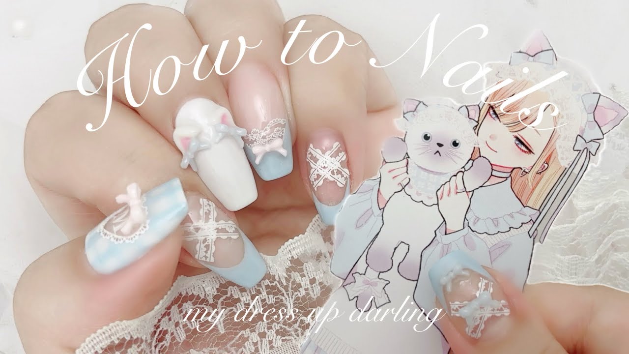 【ミ♡nail 】 ₊ ‧୨୧ 𝐇𝐨𝐰 𝐭𝐨 𝐍𝐚𝐢𝐥𝐬🪞Blue Kitty ୨୧˚₊ ‧ 着せ恋 /推し活