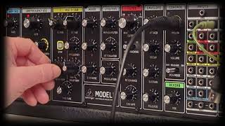 Behringer Model 15 playing lead lines over TD style sequencer and drone.