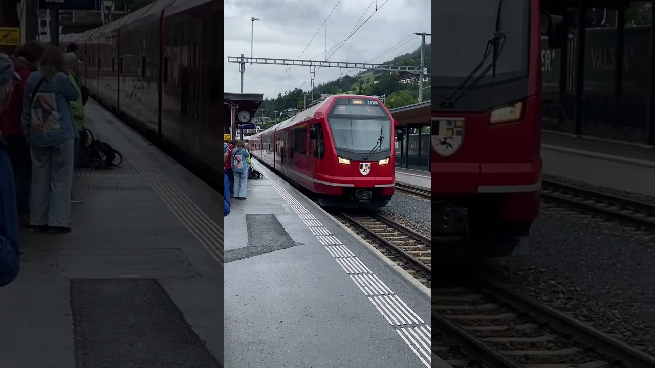 Швейцария 🇨🇭 Ilanz Вокзал в деревне 