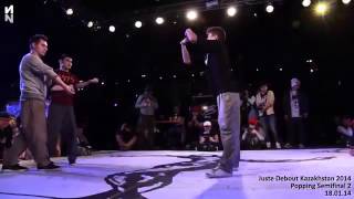 Dauren, Baturo vs Amal, Tilan   Popping Semifinal 2   Juste Debout Kazakhstan 2014