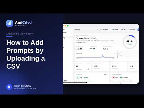 Come Aggiungere Prompt Caricando un CSV in AmICited — video walkthrough