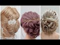 Wedding And Prom Bun Hairstyle| Hairstyle With White Gown| Romantic Bun Hairstyle