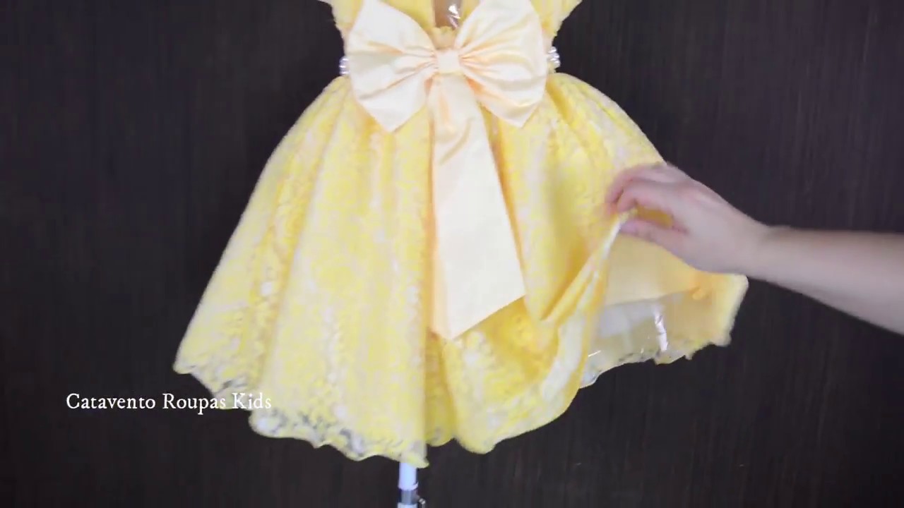 vestido 1 ano amarelo