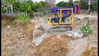 : Just Opening New Project Filling Land By Bulldozer Komatsu D31PX with 5ton Trucks