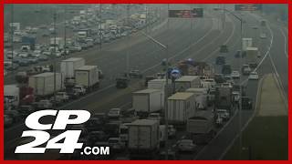 ‘A big mess’ on Hwy. 401 eastbound with multiple lanes blocked off