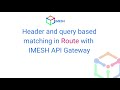 Header and query based matching in Route with IMESH API Gateway