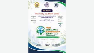 FKCCI GLOBAL CSR & SUSTAINABILITY SUMMIT- 2026, Youtube Live on 23rd July 10.00 Am Onwards