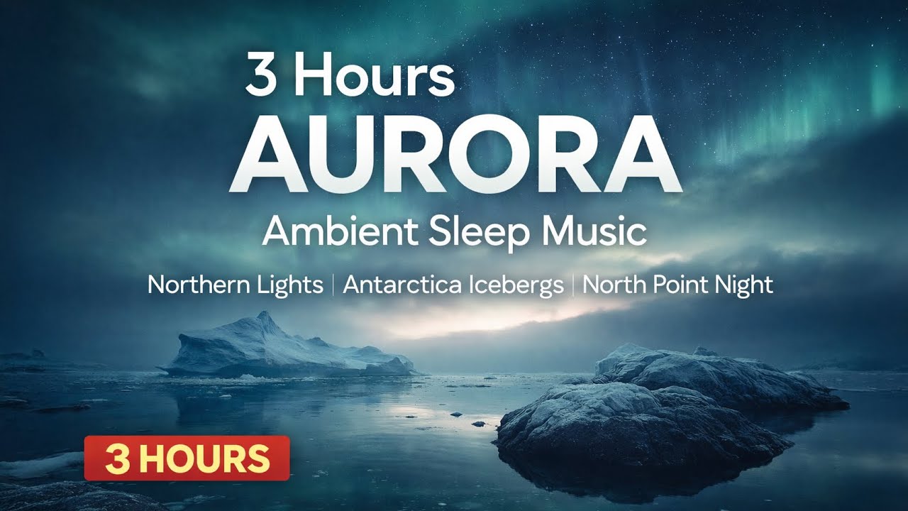 Aurora Ambient Sleep Music | Northern Lights | Antarctica Icebergs ...