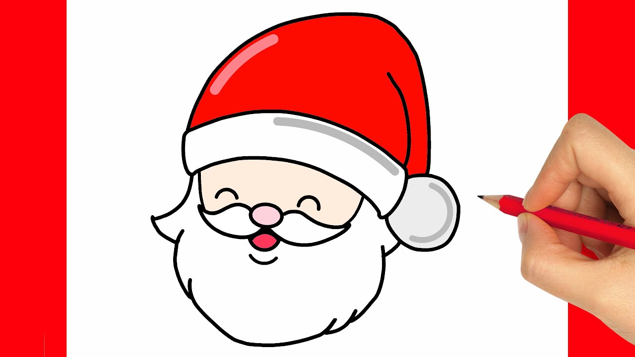 Weihnachtsmann einfach malen für Kinder