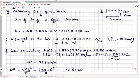 Example 4: Flexural design of singly reinforced concrete beam