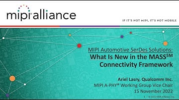MIPI Auto Workshop 2022: MIPI Auto SerDes Solutions - What